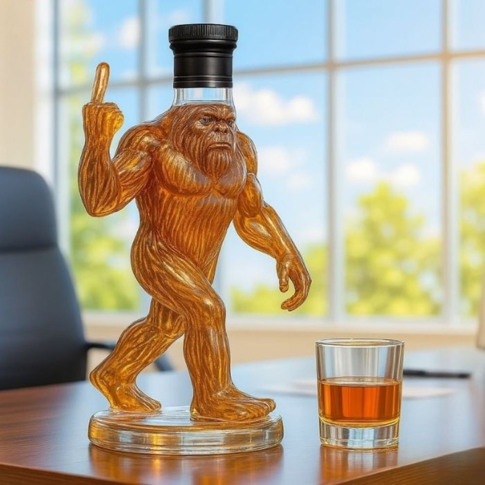 Whiskey Decanter Funny Bigfoot Glass Bottle