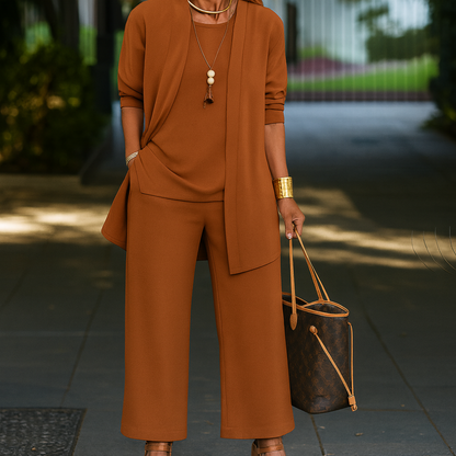 Women Elegant Two Piece Loungewear Set Relaxed High Waist Co Ord