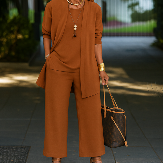 Women Elegant Two Piece Loungewear Set Relaxed High Waist Co Ord