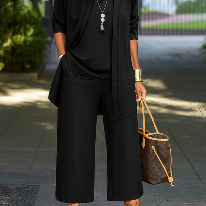 Women Elegant Two Piece Loungewear Set Relaxed High Waist Co Ord