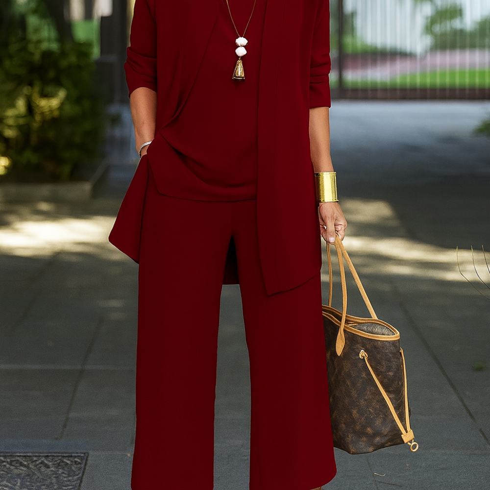 Women Elegant Two Piece Loungewear Set Relaxed High Waist Co Ord