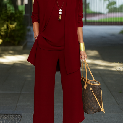 Women Elegant Two Piece Loungewear Set Relaxed High Waist Co Ord