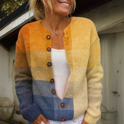 Women's Knitted Flowers Sweatshirt Long Sleeve Oversized Cardigan