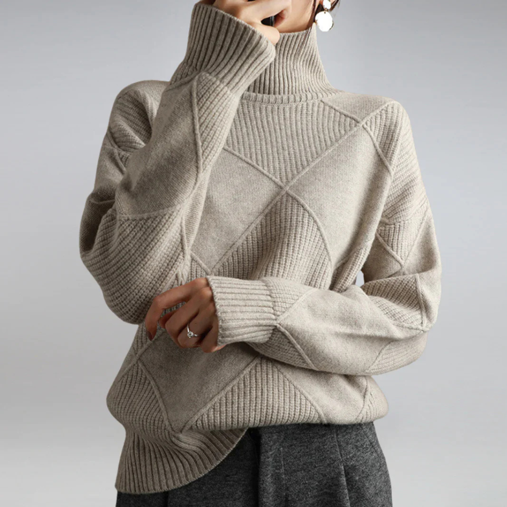 Women Knitted Turtleneck Jumper Long Sleeve Oversized