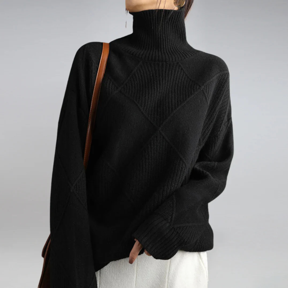 Women Knitted Turtleneck Jumper Long Sleeve Oversized
