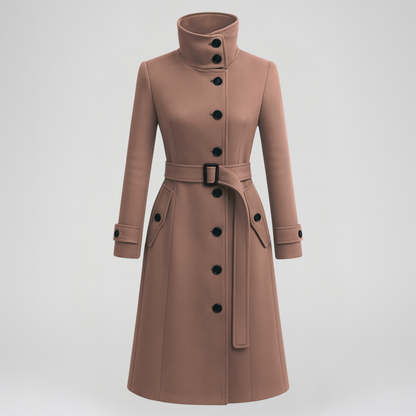 Damen langer Trenchcoat Winter maßgeschneiderter Mantel mit Gürtel