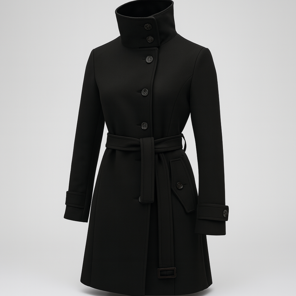 Damen langer Trenchcoat Winter maßgeschneiderter Mantel mit Gürtel