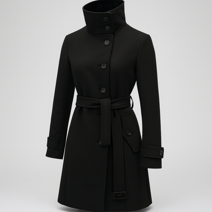 Damen langer Trenchcoat Winter maßgeschneiderter Mantel mit Gürtel