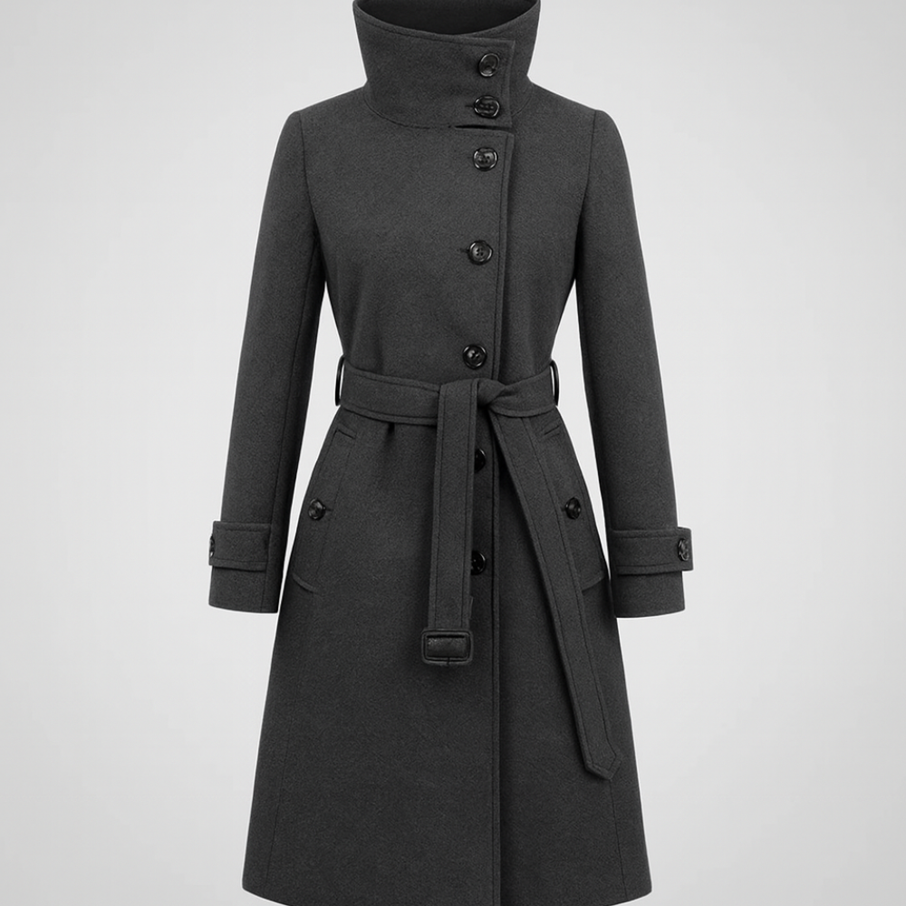 Damen langer Trenchcoat Winter maßgeschneiderter Mantel mit Gürtel