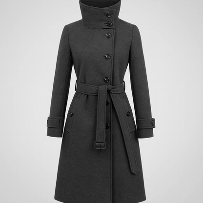 Damen langer Trenchcoat Winter maßgeschneiderter Mantel mit Gürtel