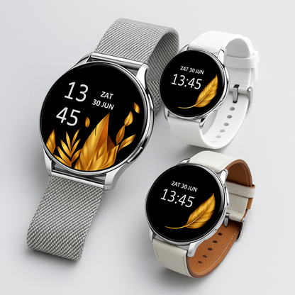 Women Smartwatch Stainless Steel AMOLED Fitness Tracker