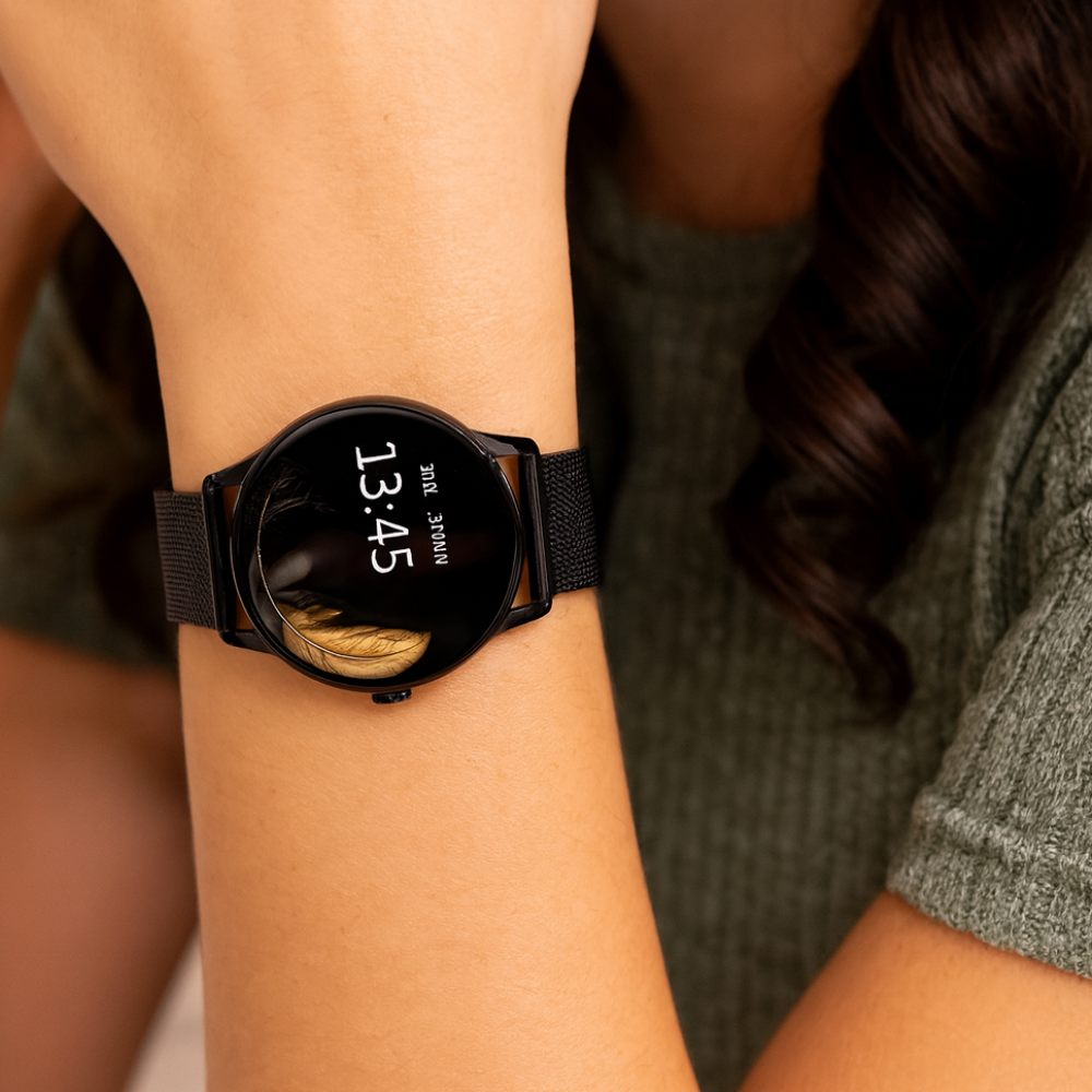 Women Smartwatch Stainless Steel AMOLED Fitness Tracker