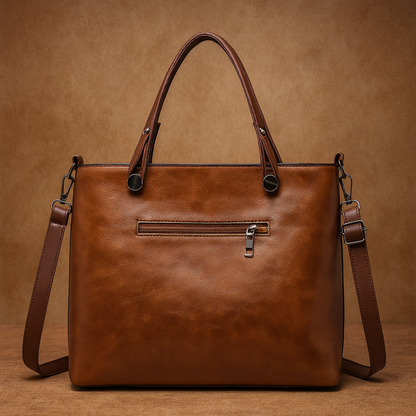 Women’s Leather Tote Handbag Shoulder Crossbody Multi Compartments
