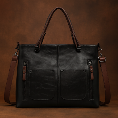 Women’s Leather Tote Handbag Shoulder Crossbody Multi Compartments