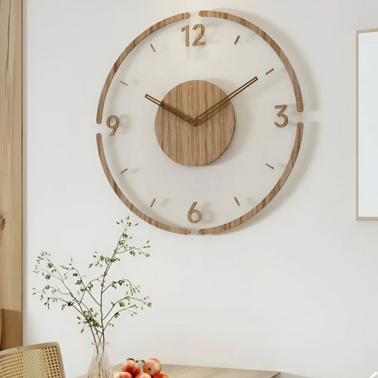 Horloge murale silencieuse moderne en bois