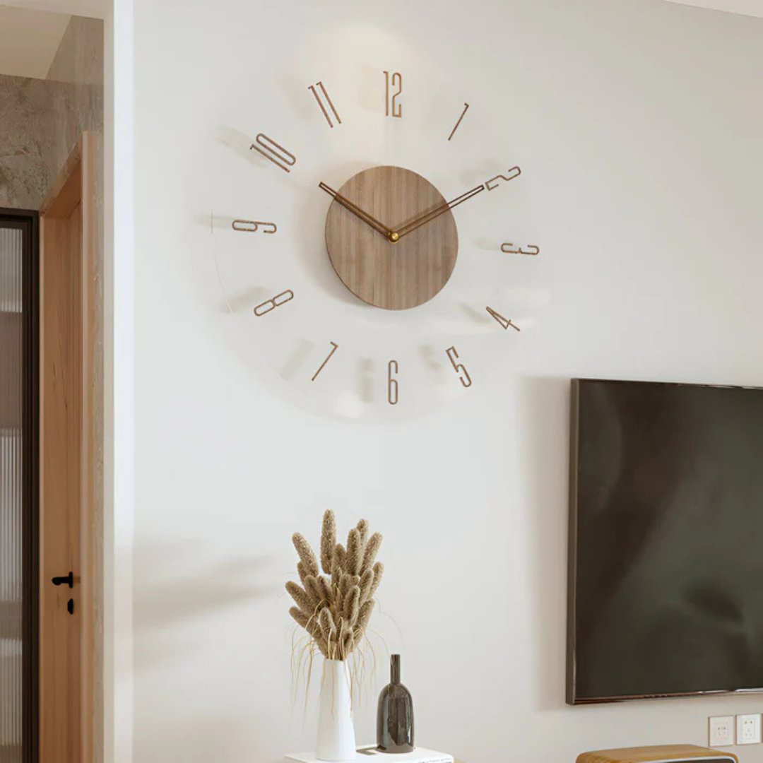 Orologio da parete moderno in legno silenzioso