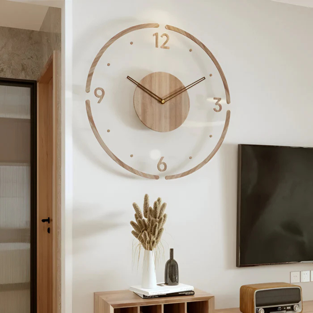 Orologio da parete moderno in legno silenzioso
