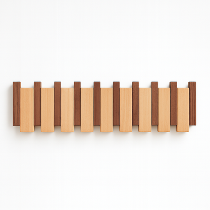 Wood Wall Key Coat Rack Magnetic Folding Hooks Entryway Organizer