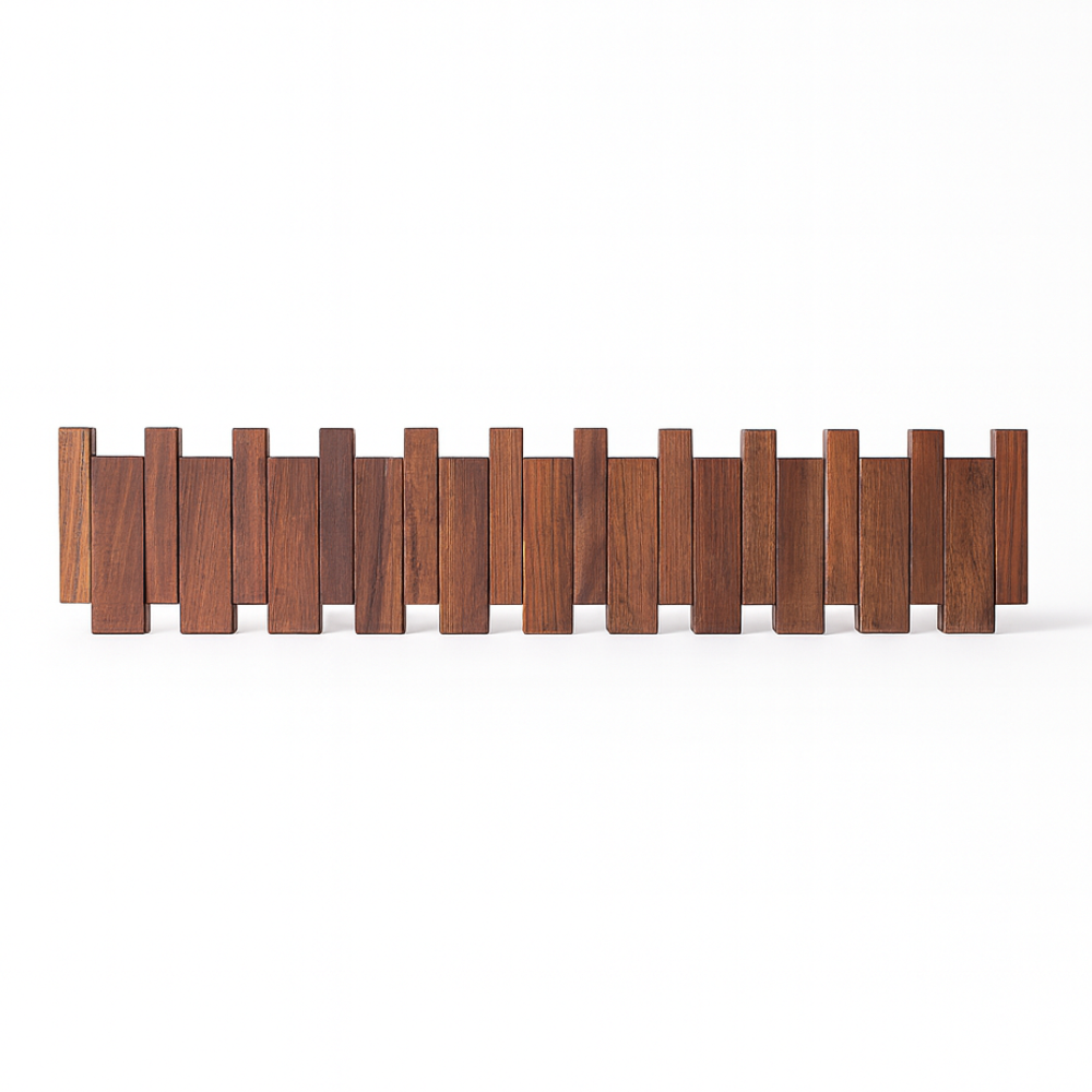 Perchero de pared de madera con llaves, ganchos plegables magnéticos, organizador para entrada