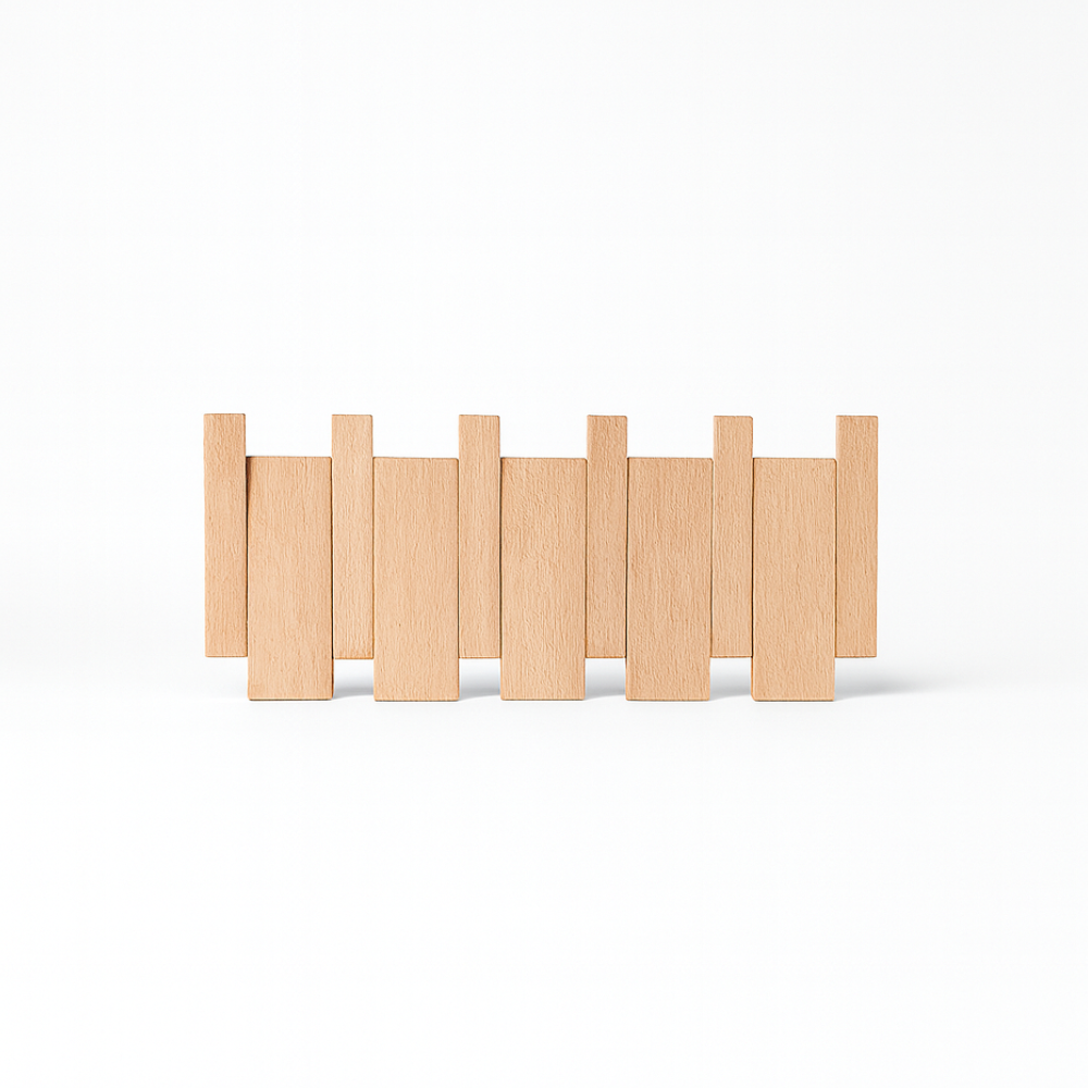 Wood Wall Key Coat Rack Magnetic Folding Hooks Entryway Organizer