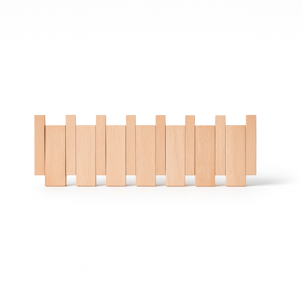 Wood Wall Key Coat Rack Magnetic Folding Hooks Entryway Organizer