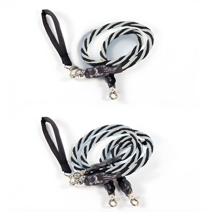 Pets Leash Double Nylon No Tangle Swivel Bungee Padded Handle