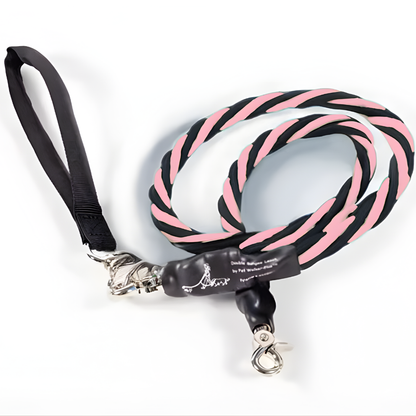 Pets Leash Double Nylon No Tangle Swivel Bungee Padded Handle