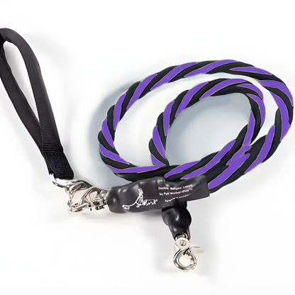 Pets Leash Double Nylon No Tangle Swivel Bungee Padded Handle