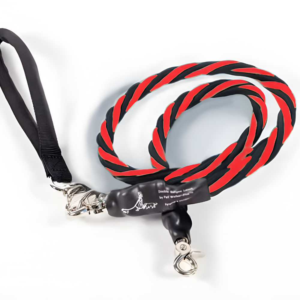 Pets Leash Double Nylon No Tangle Swivel Bungee Padded Handle