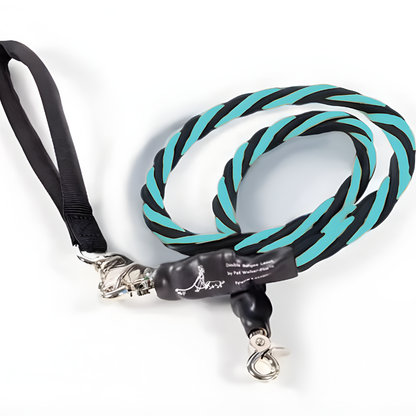 Pets Leash Double Nylon No Tangle Swivel Bungee Padded Handle