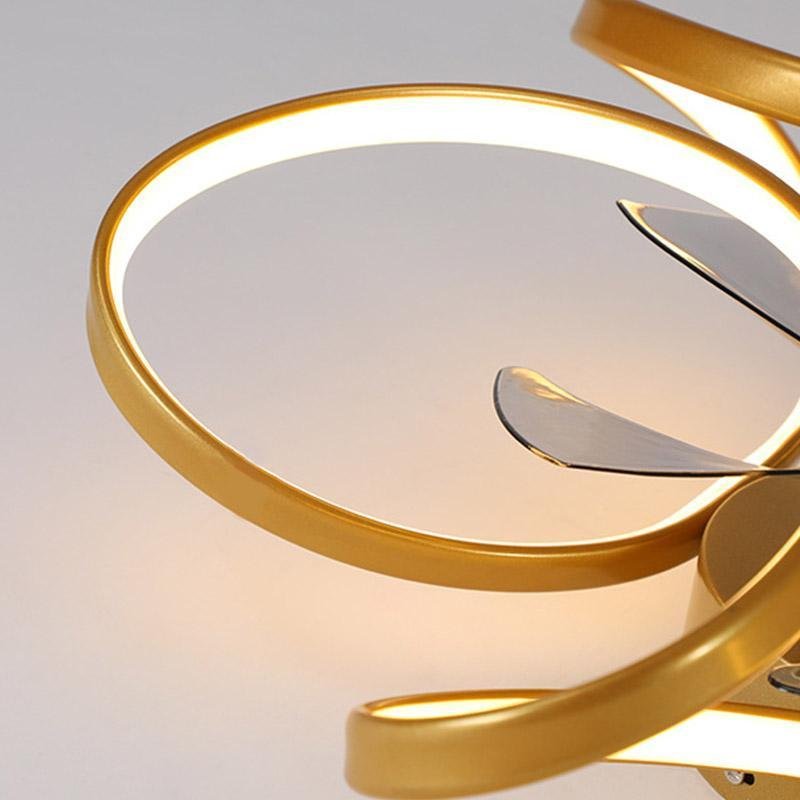 Nowoczesna lampa sufitowa LED z wentylatorem montowana na płasko