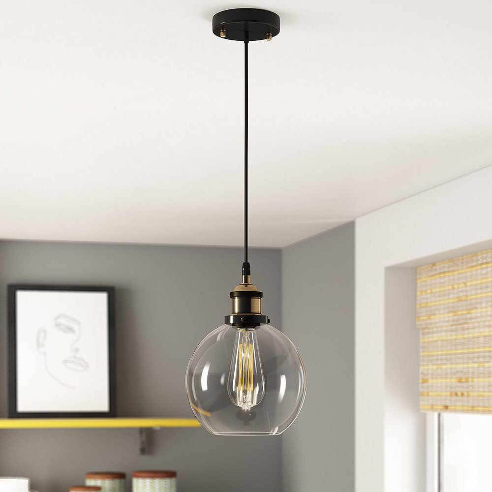 Sleek Minimalist Black Glass Pendant Light for Modern Interiors - Elegant Lighting Solution for Any Room