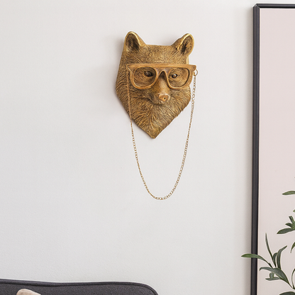 Sculpture murale vintage en résine de tête d'animal