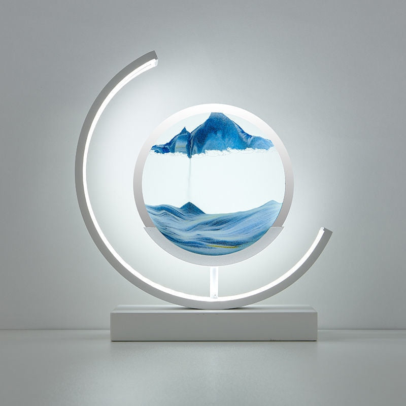 Lámpara de noche moderna LED con arte de arena
