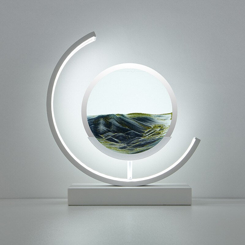 Lámpara de noche moderna LED con arte de arena