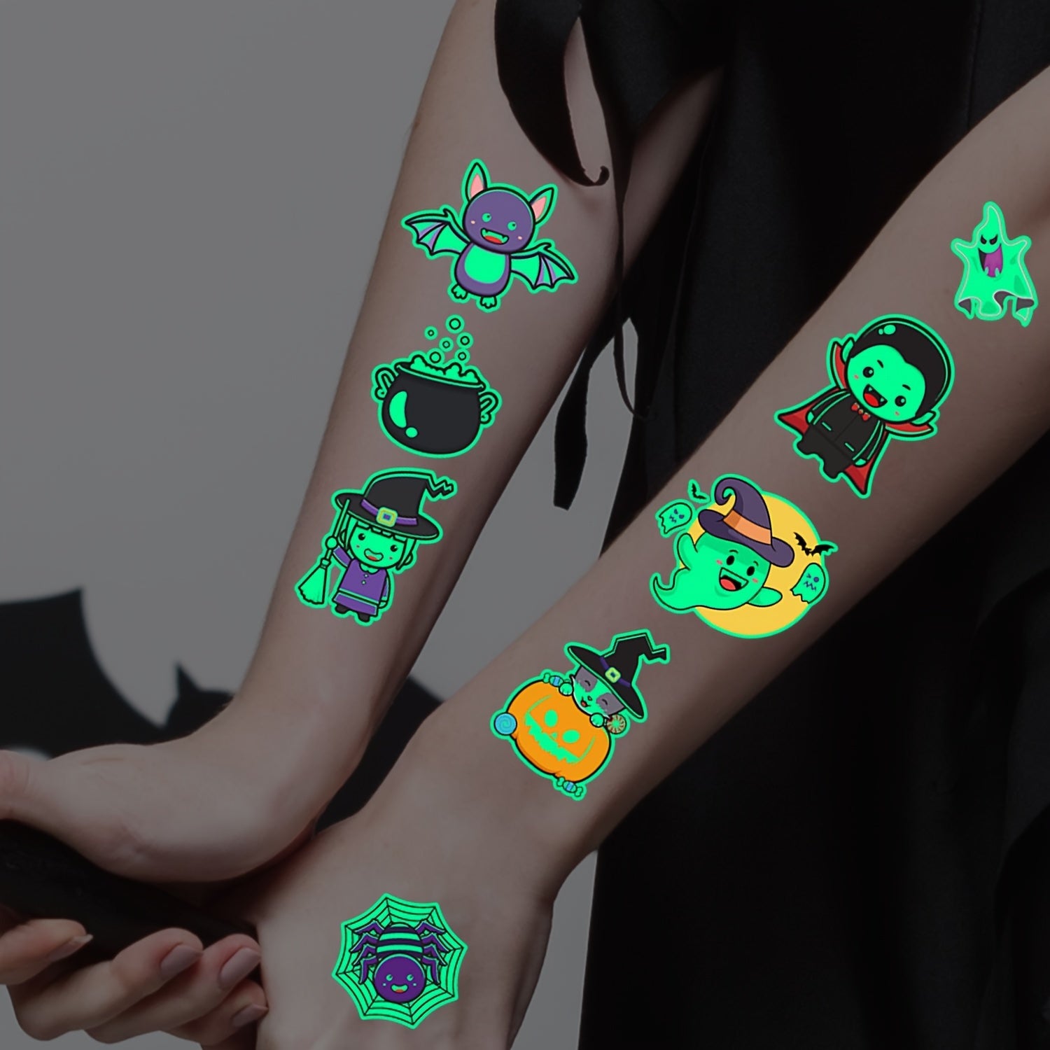 Tatuajes temporales para niños que brillan en la oscuridad