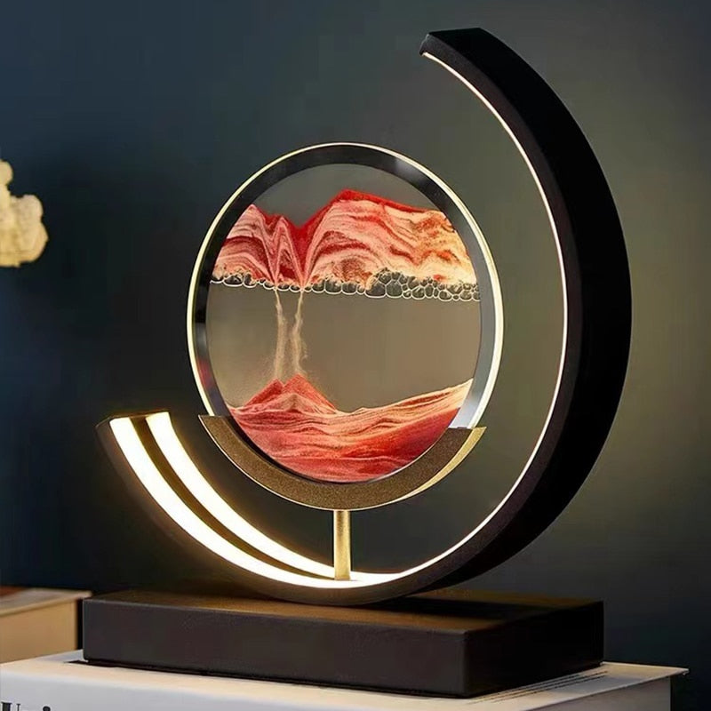 Bedside Lamp Modern LED Sand Art Light