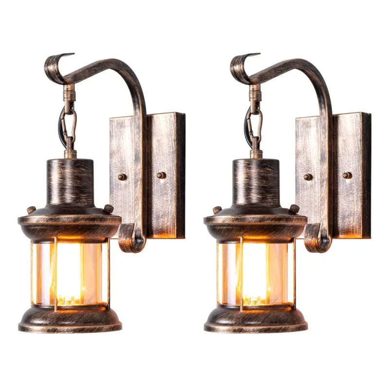 Wall Light with Vintage Glass Shade Design