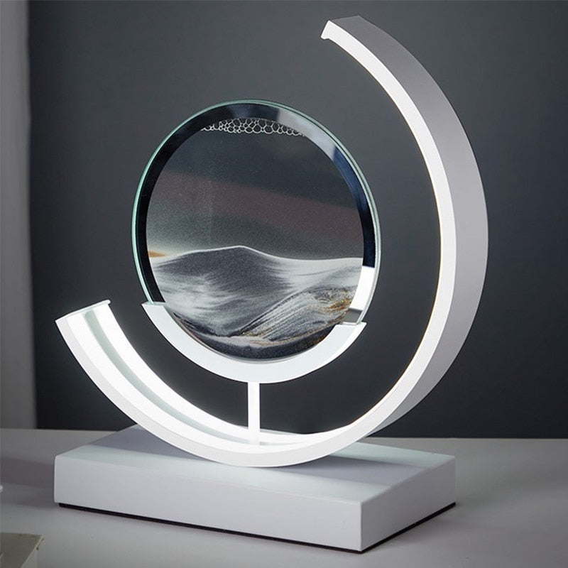 Lámpara de noche moderna LED con arte de arena