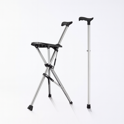 Canne de marche pliante en aluminium avec siège