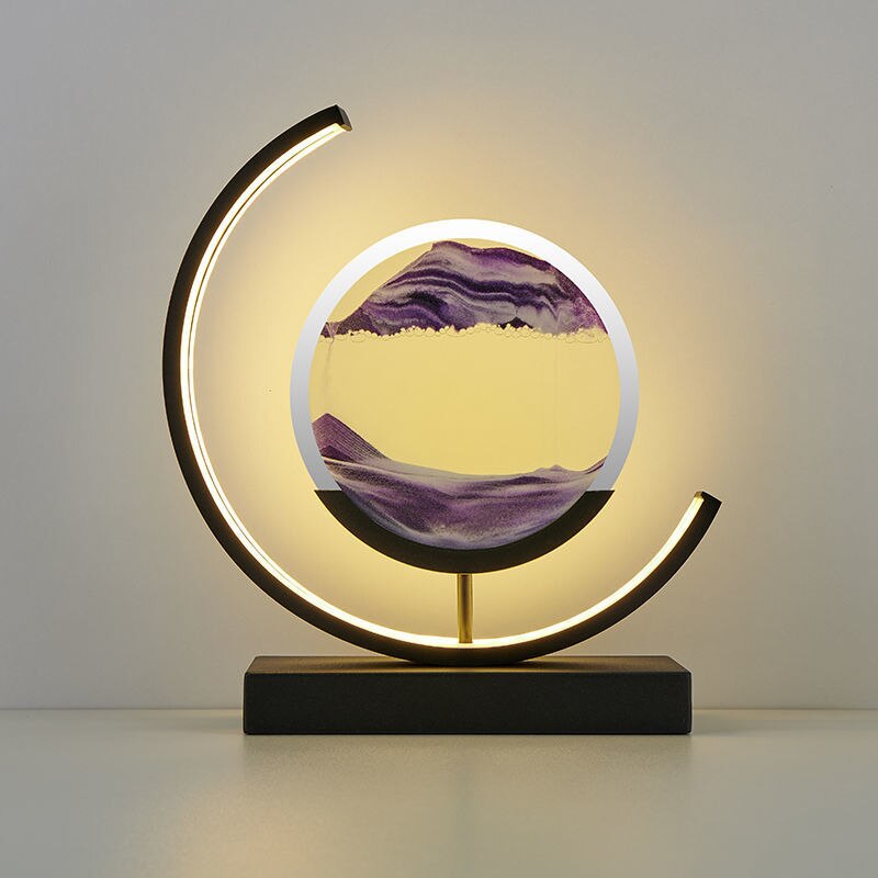 Lámpara de noche moderna LED con arte de arena