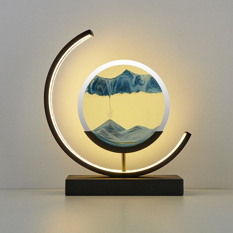 Lámpara de noche moderna LED con arte de arena