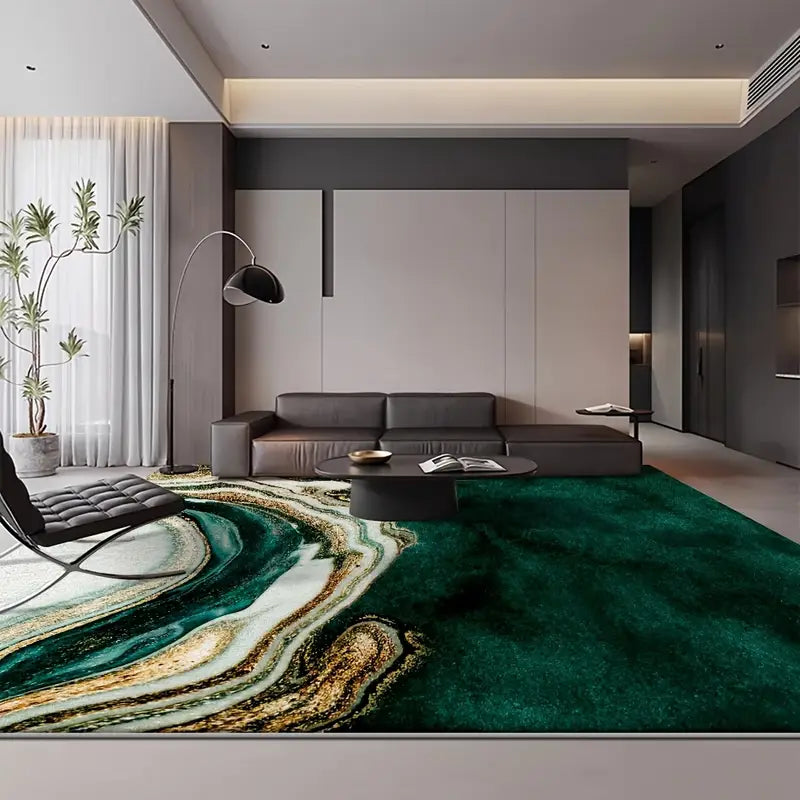 Tapis de zone moderne abstrait marbre polyester