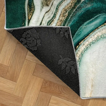 Tapis de zone moderne abstrait marbre polyester
