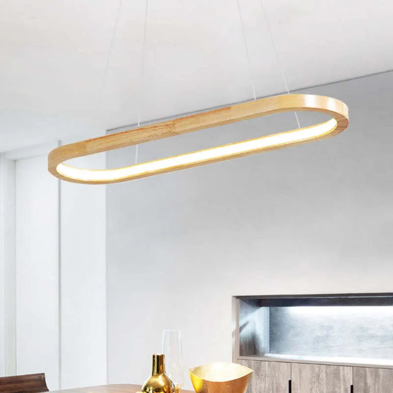 Lámpara colgante LED de madera para techo