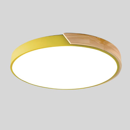 Ceiling light wood LED modern flush mount