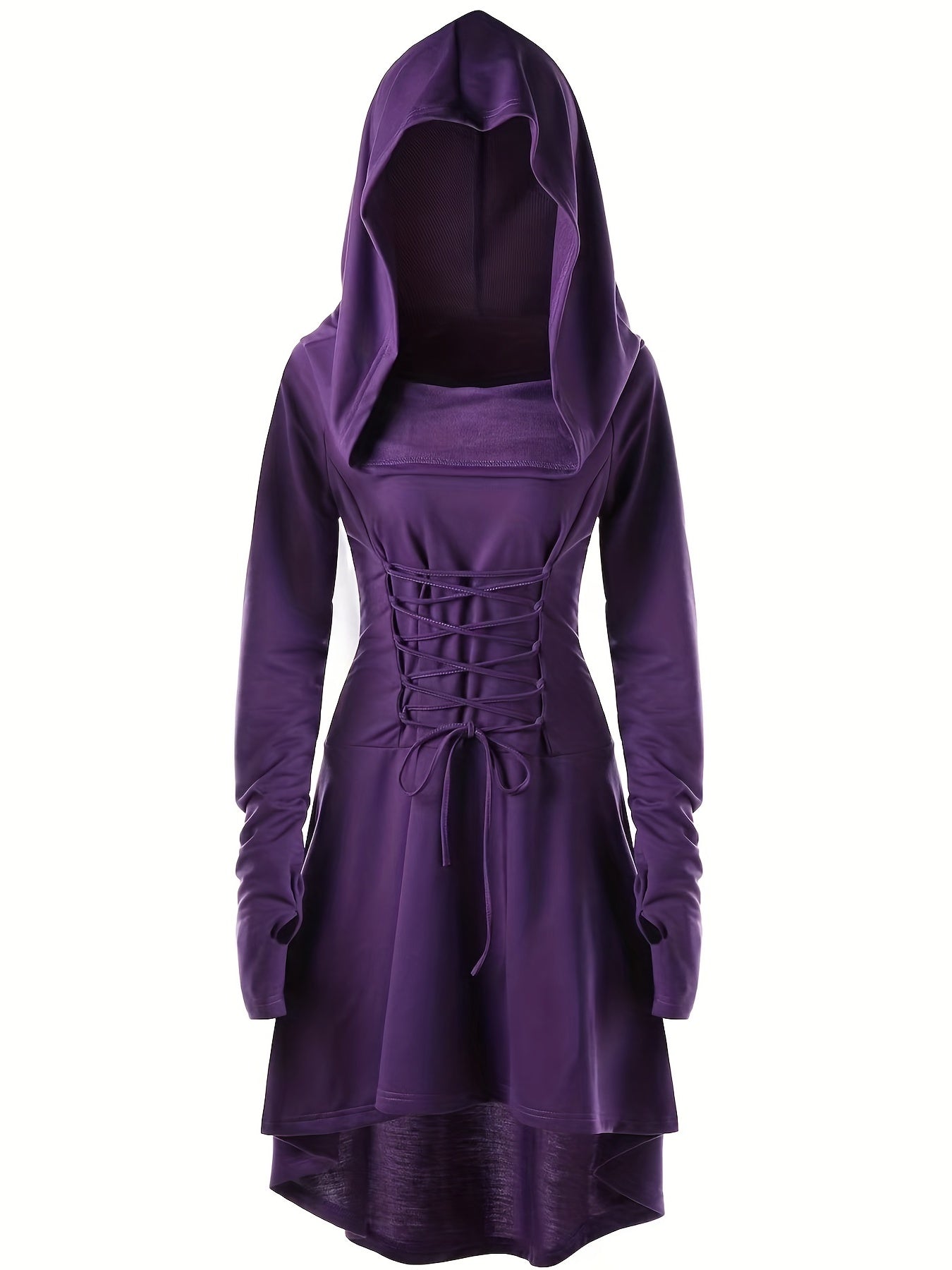 Vestido de disfraz de Halloween vintage para mujer con corsé y mangas largas | Midi