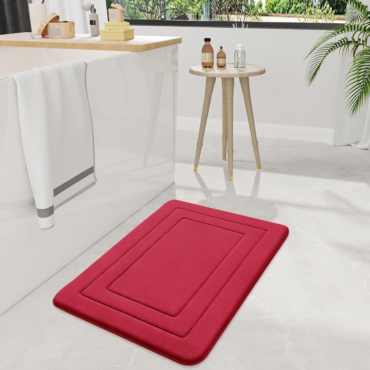 Alfombrilla de baño con acolchado de espuma viscoelástica para mayor comodidad