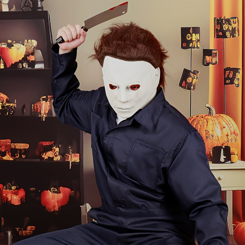 Męski straszny kostium na Halloween kombinezon | Maska z długim rękawem