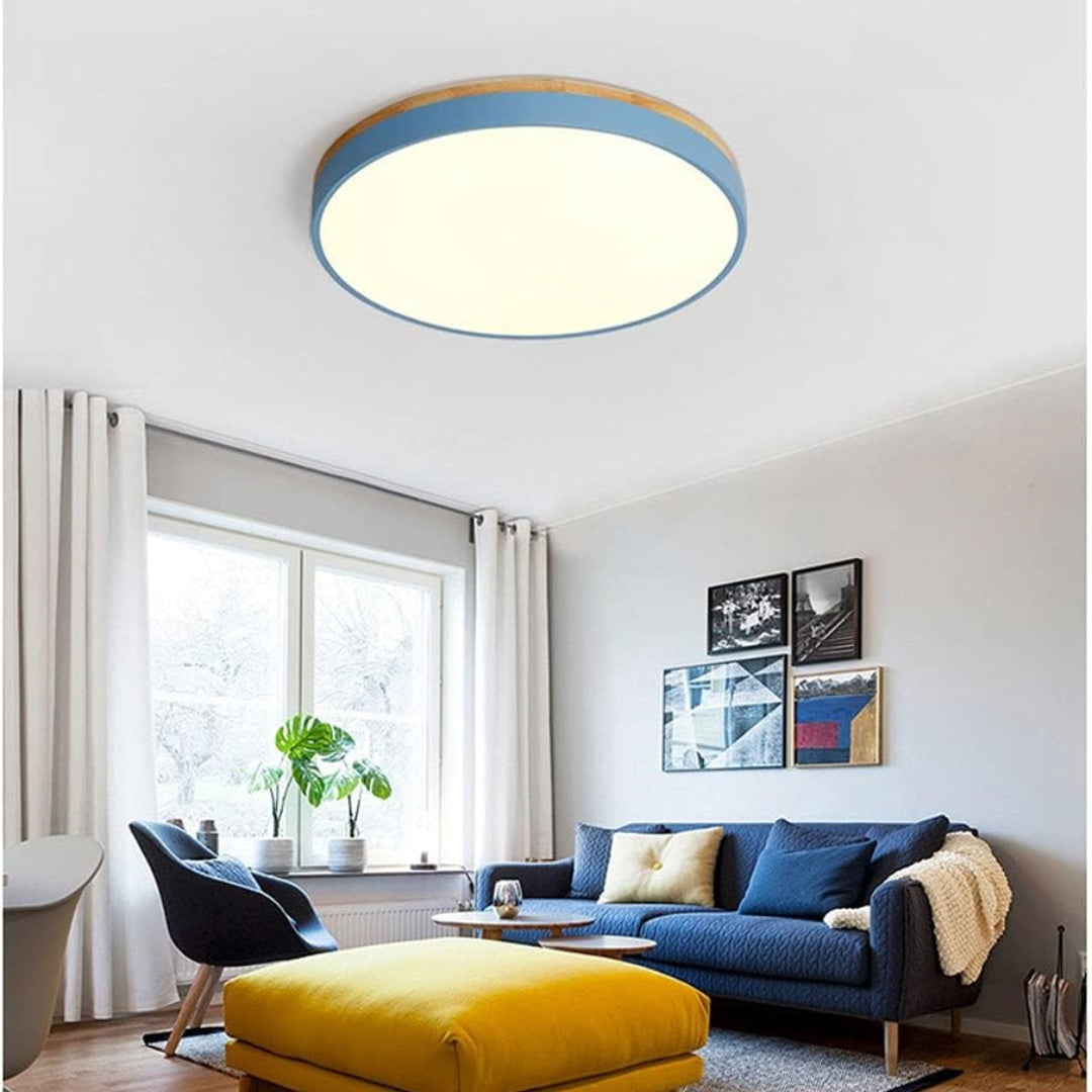 Ceiling Light Modern Wood LED Flush Fitting